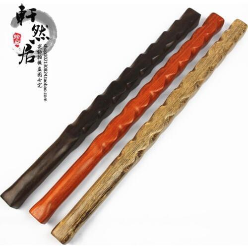 Self-defense solid wooden wenge wood self-defense stick ebony whip car self-defense bar Red AfricanPadauk hardwood mace