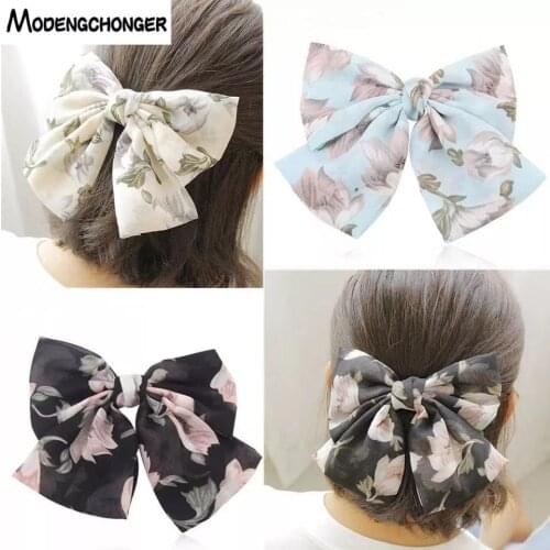 New Arrival Bohemia Barrette Floral Hairgrips Large Bow Hairpin For Women Girl Ladies Flower Hair Clips Korean Hair Accessories