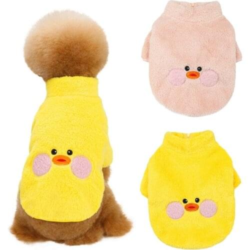 Winter Warm Dog Clothes Coats For Puppy Pajamas Cute Duck Design Pet Fleece Coat Jacket Clothes For Chihuahua Yorkie Poodles