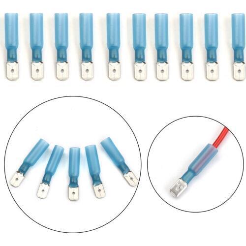 10Pcs Assorted Insulated Spade Crimp Terminals Electrical Wire Heat Shrink Connectors Set