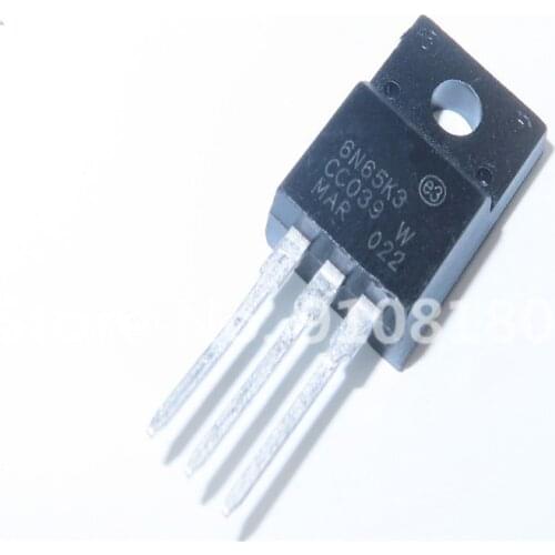 10PCS/LOT 6N65K3 STF6N65K3 650V 5.4A TO220F Triode transistor In Stock