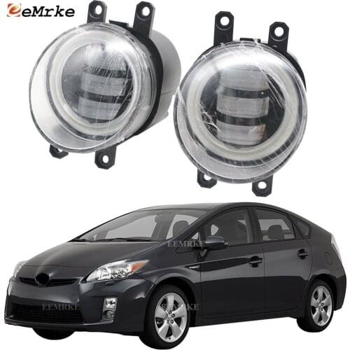 2-Pcs Angel Eye LED DRL Daylight Anti Fog Lights for Toyota Prius ZVW30 XW30 2009 2010 2011 Low Beam Car Accessories