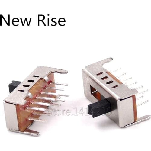 20Pcs Toggle switch SS24D02G4 SS24D02VG4 12Pin 2P4T Slide Switch Handle High 4MM