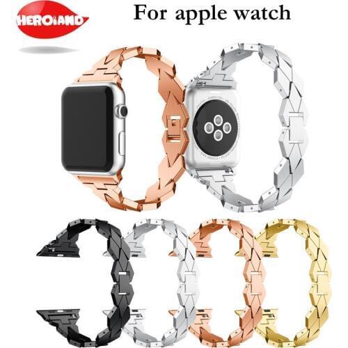 2018 new for i watch Smart watch BandsLuxury Prismatic Steel metal band Replacement bracelet wrist belt band Adjustable strap