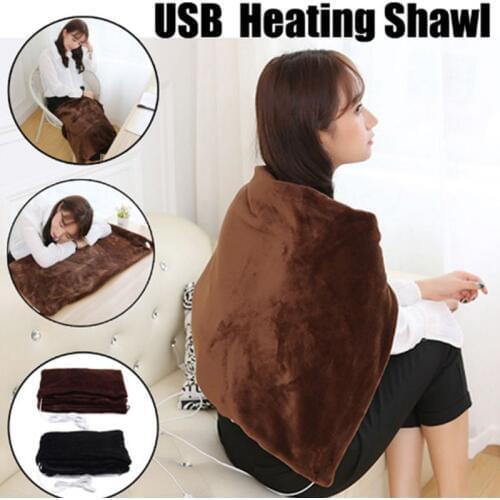 5V 4W Winter USB Electric Heating Shawl Thicken Plush Heated Blanket Pad Warmer Convenient High Quality and Brand New