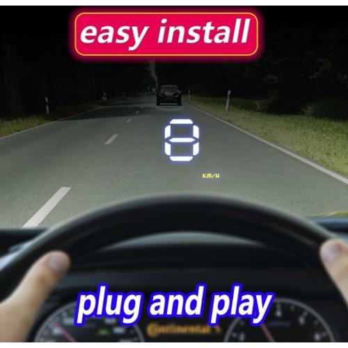 A1000 Cheapest Car Head Up Display OBD2 II EUOBD Overspeed Warning System Projector Windshield Auto Voltage Alarm