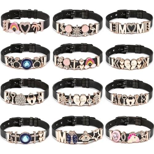 BRACE CODE Charms Black Mesh Men Bracelets Bangles For Women Couple Stainless Steel Heart To Heart Beads Bracelets Gifts