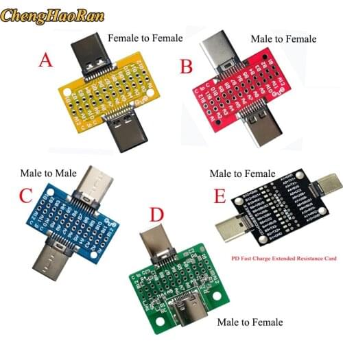 ChengHaoRan TYPE-C usb c Male to Female Test Board USB3.1 Male to Female Socket 24P Adapter Extension Test Board