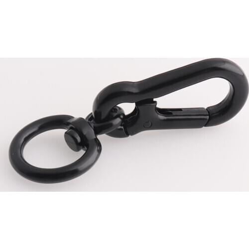 Black Lanyard clasp Large Swivel Clips Metal Dog chains Lobster Snap Hook Purse Leash Buckles Craft Hardware