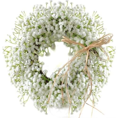 Floral Artificial Babysbreath Wreath Door Hanging Wall Window Decor Wreath Party Home Holiday Festival Wedding Decor 2020 New