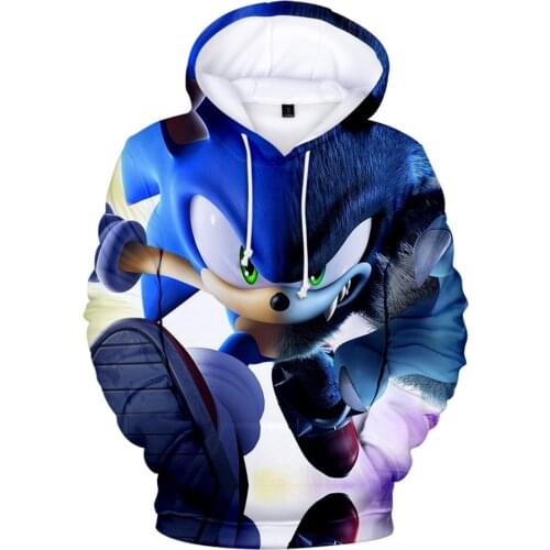 Anime Super Sonic 3D Hoodies Boys Girls Children zipper Coat Jacket Long Sleeve Cartoon Sweatshirt Hoodie