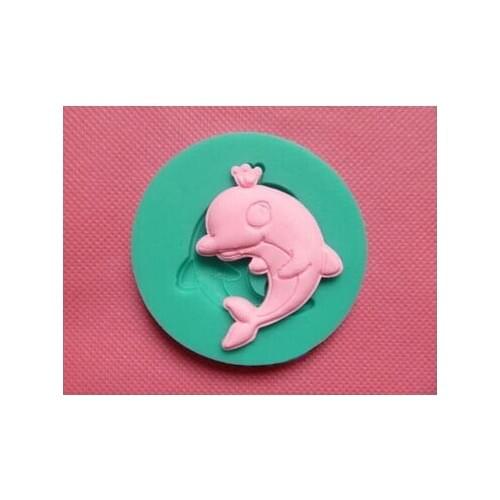 Dolphin chocolate silicon mold fondant Cake decoration mold No. si221)