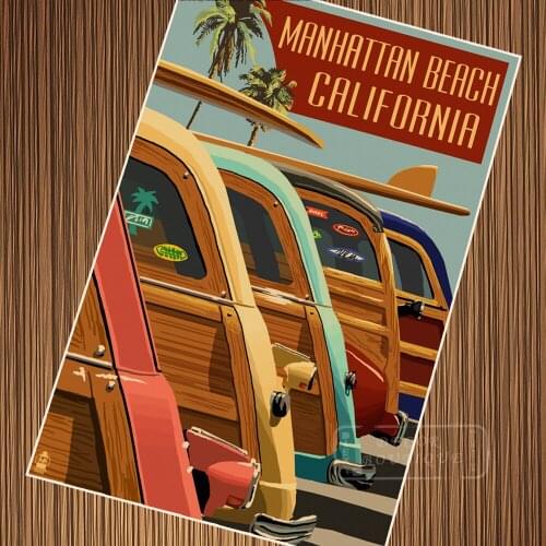 Maui Island Bus US Hawaii Travel Tour Retro Vintage Poster Canvas Painting DIY Wall Paper Posters Home Decor Gift