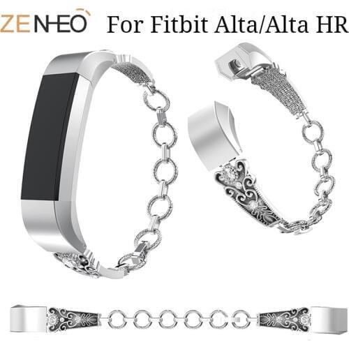 Classic elegant Stainless Steel watch band for Fitbit Alta HR/Alta wristband adjustable Replacement Bracelet Watches straps