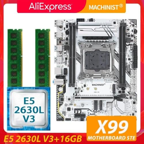 X99 motherboard LGA 2011-3 set kit with Intel Xeon E5 2620 V3 CPU 16GB(4*4GB) DDR4 ECC REG RAM M-ATX WIFI NVME M.2 SSD X99-K9