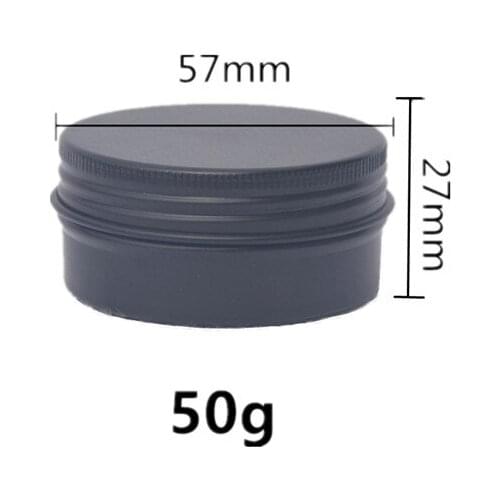 50g ML Aluminum Tins Wholesale Hand Cream Box Containers Tea/Hair Wax/Jewelry Pot Handmade Soap BlackThreaded Aluminum Box