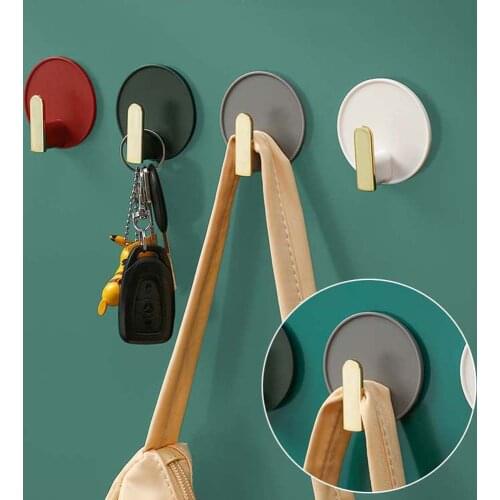4PCS /1PC Towel Hook Plastic Door Hanger Self Adhesive Wall Hanger Hat Racks Key Hanger Wall Organizer Home Decor Key Holder
