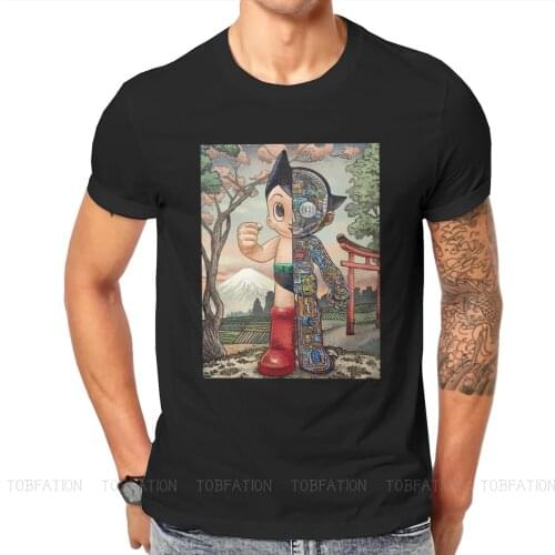 Mighty Atom Astro Boy Tetsuwan Atomu Cartoons Anime 100% Cotton TShirts The Cutaway Print Homme T Shirt Hipster Tops 6XL