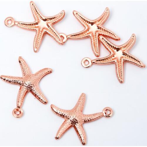 50pc 15x18mm Gold/Silver Plated Copper Pendant Charms Vintage Starfish Charms for DIY Neckalce Bracelet Fashion Jewelry Findings