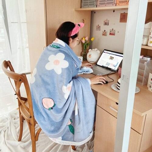 Cartoon Cute Peach Apple Carrot Printing Blanket Single Quilt Studenets Dormitory Bed Sheet Office Nap Air Conditioning blanket
