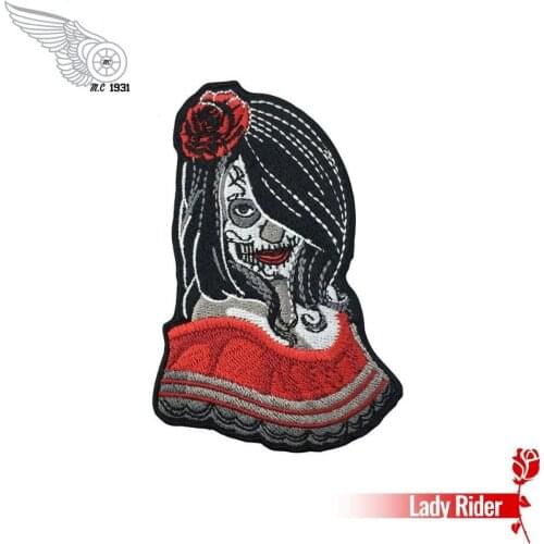 Sugar Skull Temptress Patch Day Of The Dead Patches Embroidery iron-on Custom