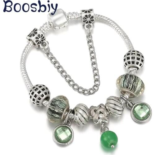 New Arrival Silver Plated Snake Chain Charm Bracelet With Water Drop Pendant DIY Fashion Brand Pulseras For Women Jewelry Gift