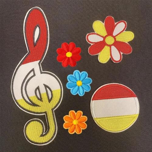 Oeteldonk Embleem Patches for Clothing DIY Flower Heat Transfer Fashion Musical Applique Embroidered Application Cloth Fabric G