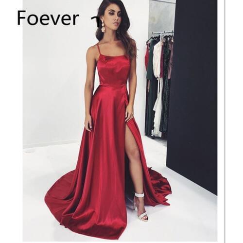 Sexy Black Girls Burgundy Prom Dresses 2019 Elegant Front Slit African Women Formal Gowns Long Graduation Gala Evening Dress