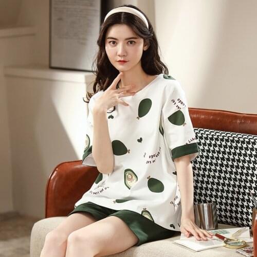 Pajamas Set Women Pyjamas Women Sleepwear Night Suit Pijama Mujer Home Wear Women Plus Size 2021 Summer Cartoon Cotton Nightwear