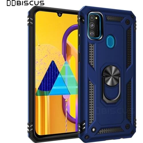 Luxury Armor Soft Shockproof Case For Samsung Galaxy M30S SM-M307F/DS M307FN M30 S Silicone Bumper Hard Cover Metal Ring Case