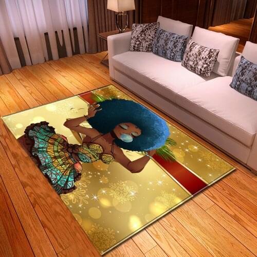 Christmas Decoration Large Carpets for Living Room Bedroom Area Rug Home Hallway Mat African Woman 3D Printed Christmas Big Rugs