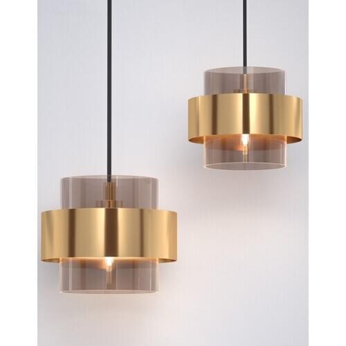 Thrisdar Nordic Modern Glass Pendant Lamp Restaurant Bar Cafe Pendant Lights Creative Gold Wrought Iron Hanging Light