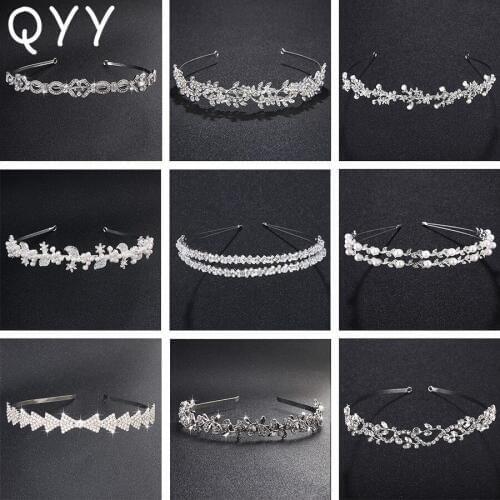 Fashion Rhinestone Alloy Princess Wedding Tiaras and Crown Bridal Hair Accessories Headpieces Brides Tiaras for Women