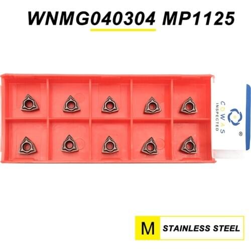 10PCS WNMG040304 MP1125 High Quality External Turning Tool High Quality Carbide Inserts Lathe Cutter Tools For Stainless Steel