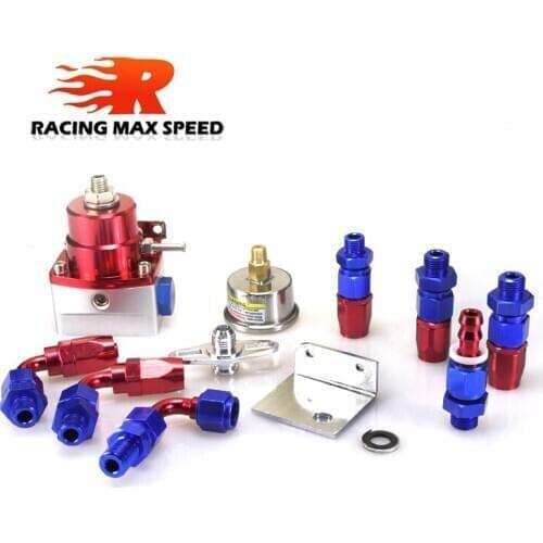 Racing auto universal Adjustable Fuel Pressure Regulator Oil 160psi Gauge AN 6 Fitting End Oil Gauge Hose Fitting Kit