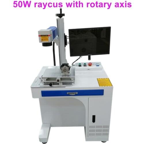 Fiber laser marking machine 20w 30w 50w gold metal cabinet smart fiber laser cnc engraving machine with rotary