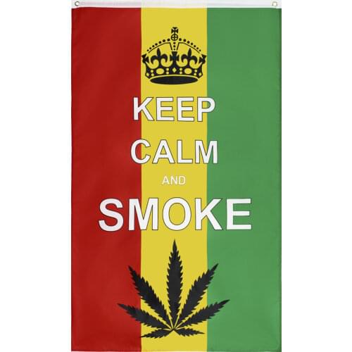 Xiangying 90x150cm keep calm and smoke flag For Bar Party Music Festival Tattoo Shop