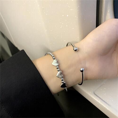 South Korean creative design feeling heart-shaped bracelet, retro cute girl fashion woman bracelet 2020 new jewelry