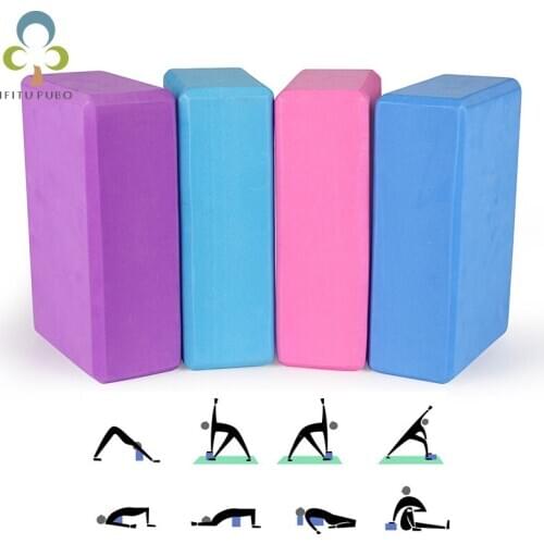 1Pcs Yoga brick EVA material yoga pillow solid color high density foam eva yoga supplies yoga fitness exercise supplies YJN