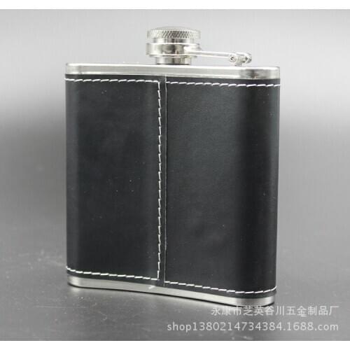 100pcs/lot Foreskin 7 oz stainless steel hip flask embossed stainless steel bottle business gifts foreign trade fine kettle