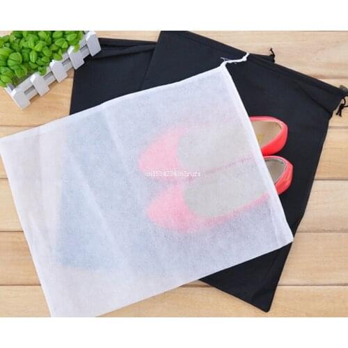1000pcs Dust-proof Tote Dust Bag Case Non-woven Drawstring Black White Pouch Travel Storage Shoe Free Shipping