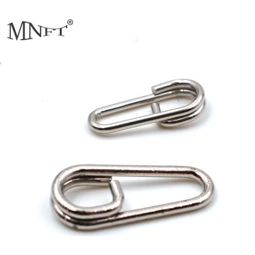MNFT 1000PCS Stainless Steel Bent Head Oval Split Rings Fishing Swivels Tackle Connector