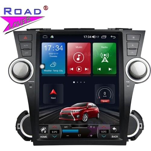 12.1" Tesla Style Head Unit GPS For Toyota Highlander 2008-2014 Radio Stereo Recorder Car Multimedia Player Octa Core 6G+128G