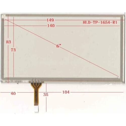 149*83mm 4 Wire Resistive 6 Inch Touch Screen Panel HLD-TP-1654-R1 HBG-13-10