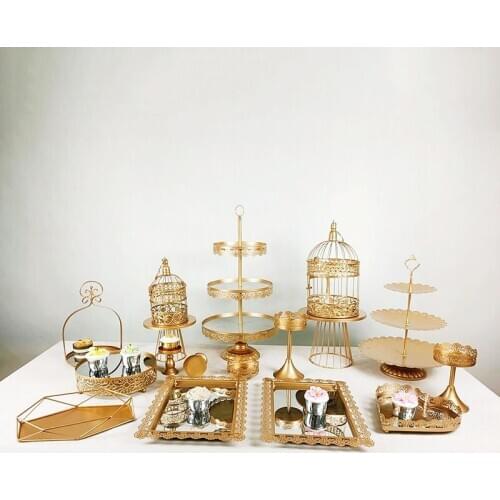 17pcs /lot Metal cake stand set Wedding Dessert Table Decoration