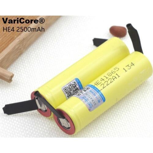 2 pcs. The new varicore HE4 18650 lithium-ion battery 3.7 V 2500 mAh battery electronic special 20A 30A discharge + welding
