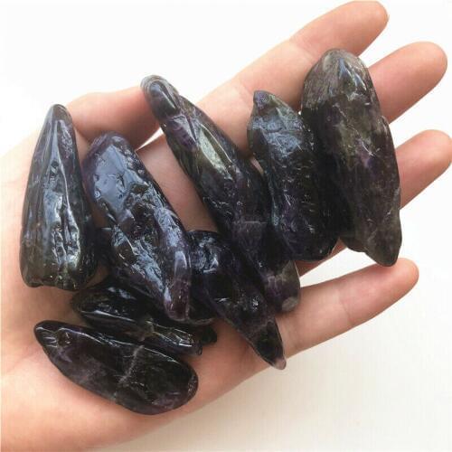 40-80mm Natural Big Dog-teeth Shaped Amethyst Gravel Crystal Degaussing Stone Decoration Natural Quartz Crystals 100g
