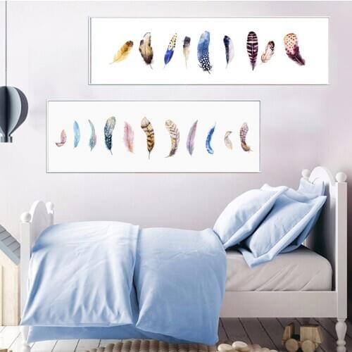 Watercolor Feathers Abstract Poster Canvas Prints Minimalist Wall Art Painting Decorative Picture for Living Room Nordic Style