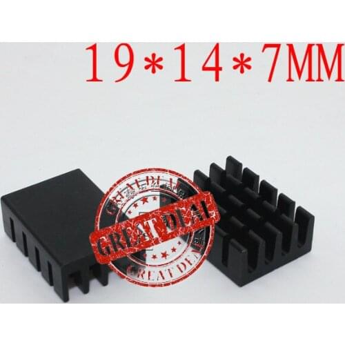 Free Shipping Wholesale 100PCS Black Aluminum router heatsink 19*14*7MM High quality Thermal block radiator