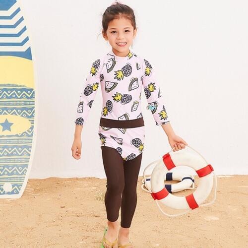 Bikini Girls Kids 2019 Child Childrens Swimwear For Rash Guard Baby Guards Children New Girl Long Sleeve Pants 28030 Plaid